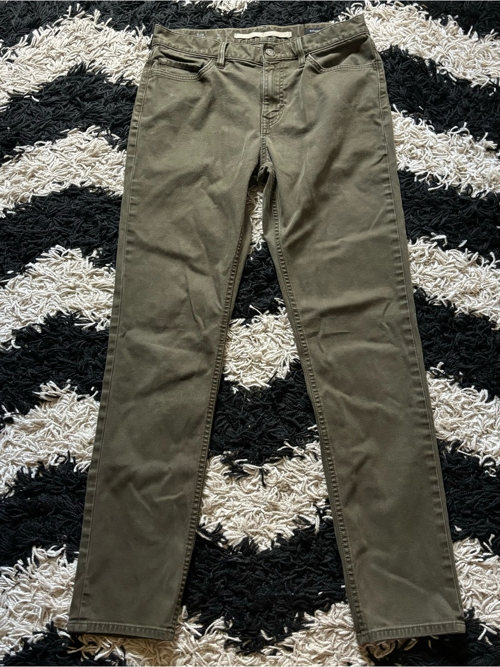 Banana Republic Slim Fit Traveler Green Pants